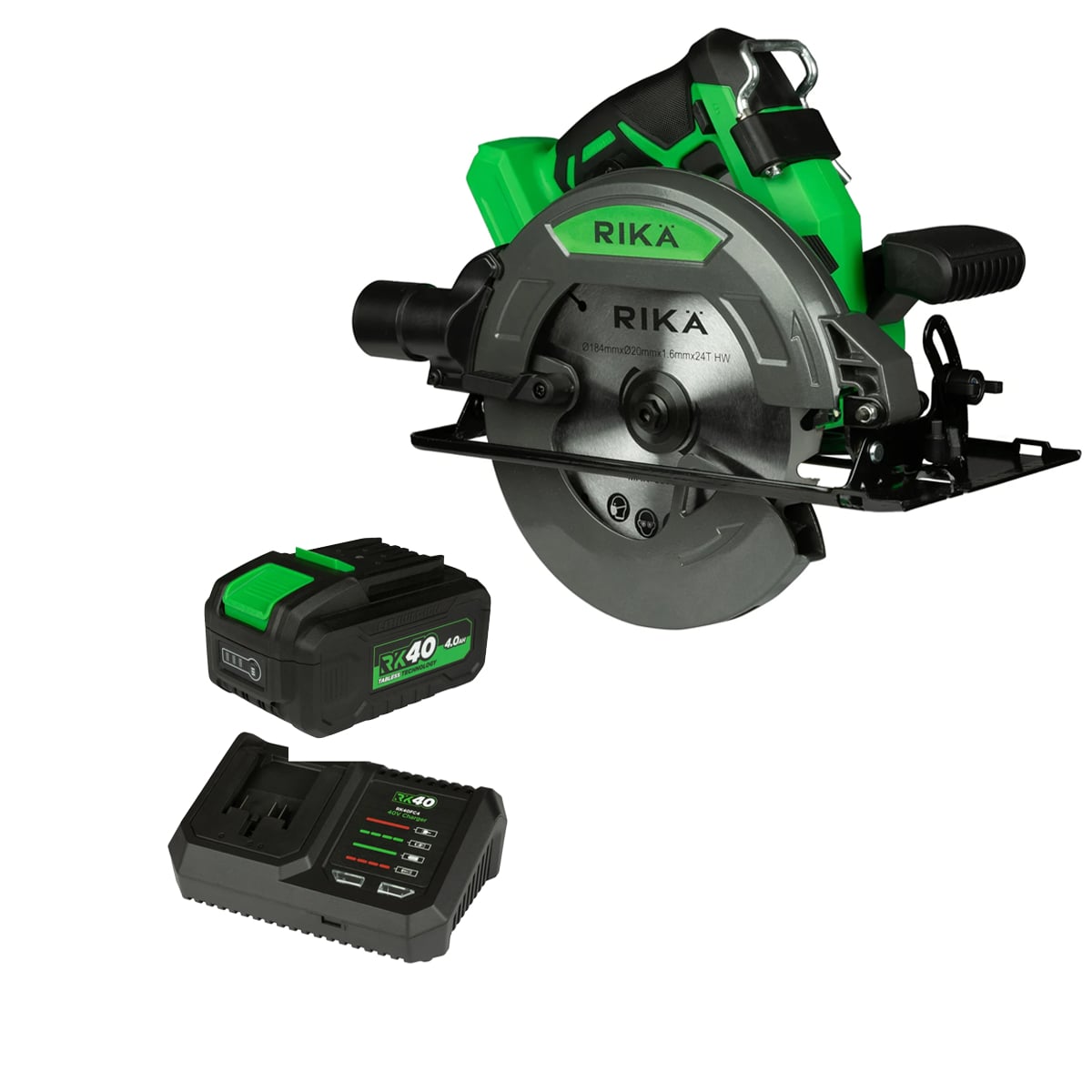 Rikä RK40 40V Circular Saw 185mm Kit | Tabless | 4Ah
